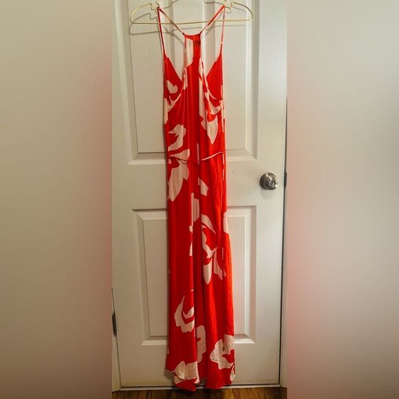 Karina Grimaldi Vibrant Orange and White Maxi Dress - Picture 7 of 13